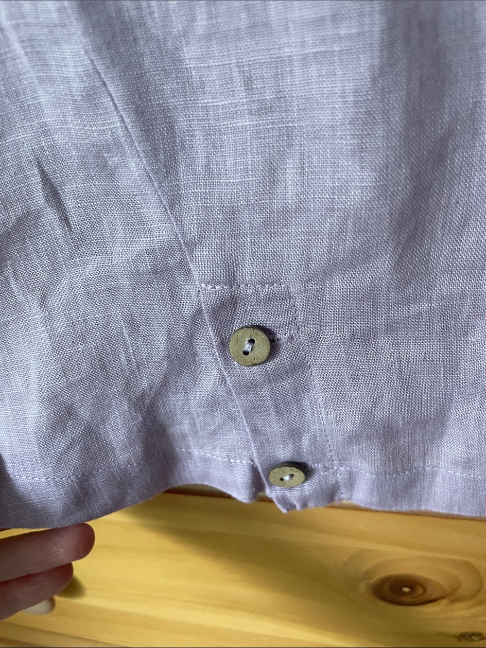Linen/cotton blend Lintico lavender blouse - Picture 5 of 10
